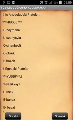 YGS-LYS COĞRAFYA KODLAMALARI android App screenshot 0